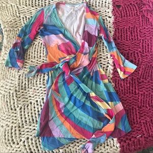 Diane Von Furstenburg Silk Wrap Dress, Colorful